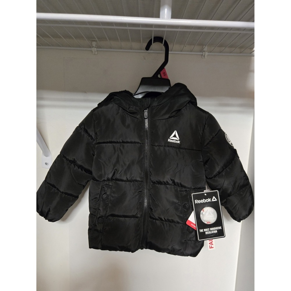 Reebok Toddler Heavyweight Puffer Jacket.‎ Size 18 Months. Black NWT